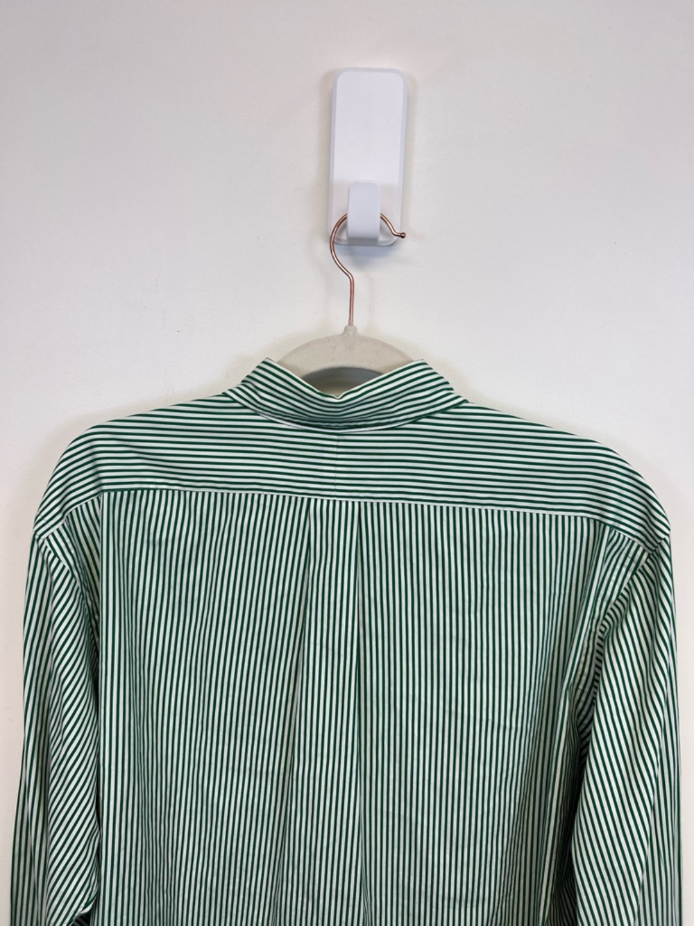 Ralph Lauren Blue Label Green White Vertical Striped Button-Down Shirt Size L - Picture 10 of 11